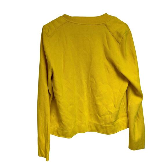 Lauren Ralph Lauren Womens Knit Moto Jacket Cardigan Sweater Yellow Petite Large - Picture 5 of 6